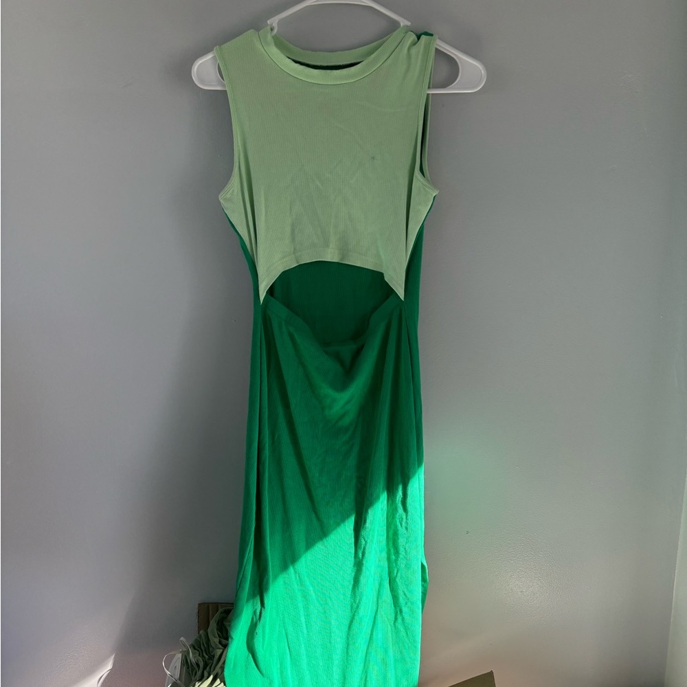 Long green dress
